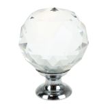Uchwyt  kryształ - kula 30 mm, srebrna podstawa